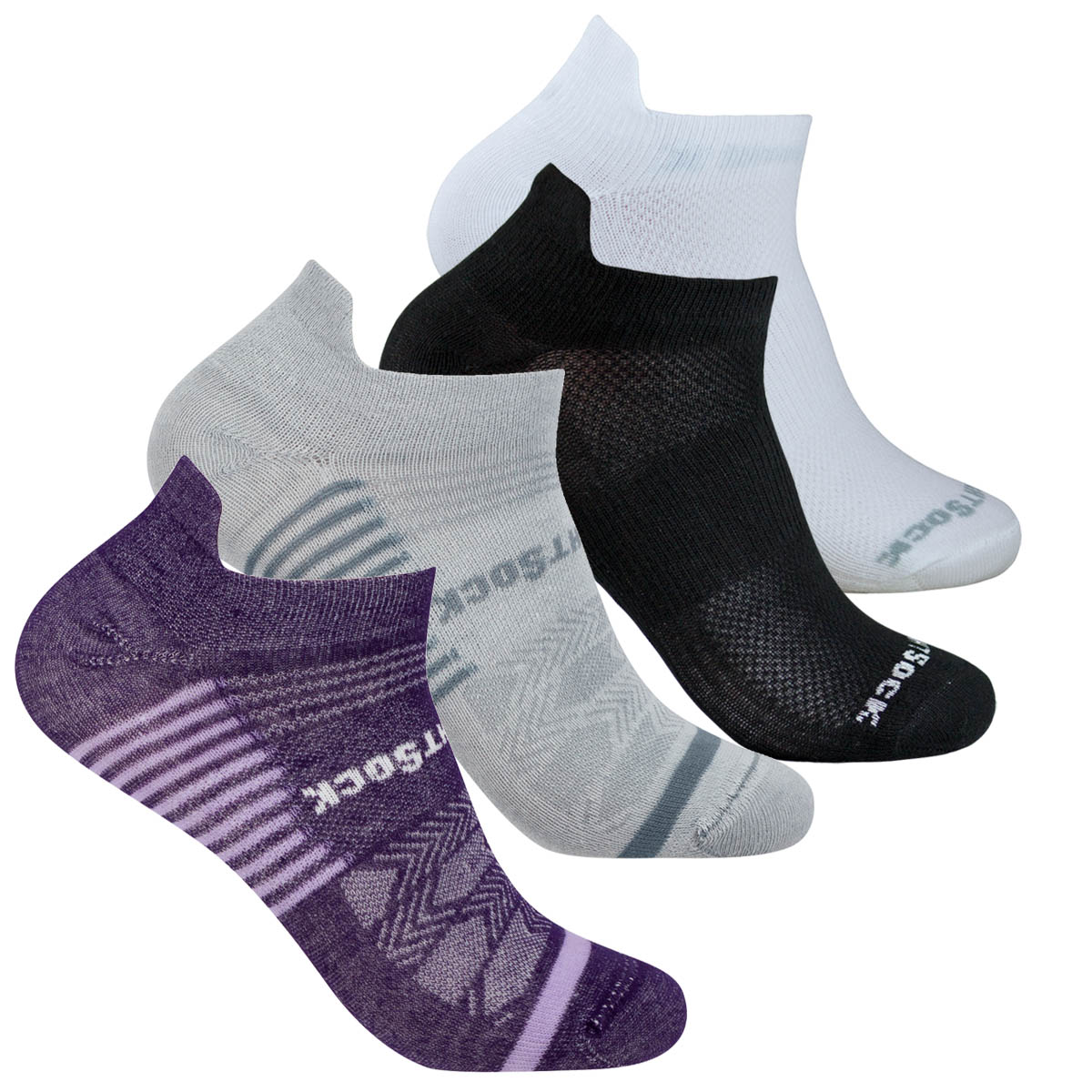 Wrightsock Coolmesh II Low Tab: dünne, knöchelfreie Sneakersocke mit Fersenlasche und Anti-Blasen-System in vielen Farben