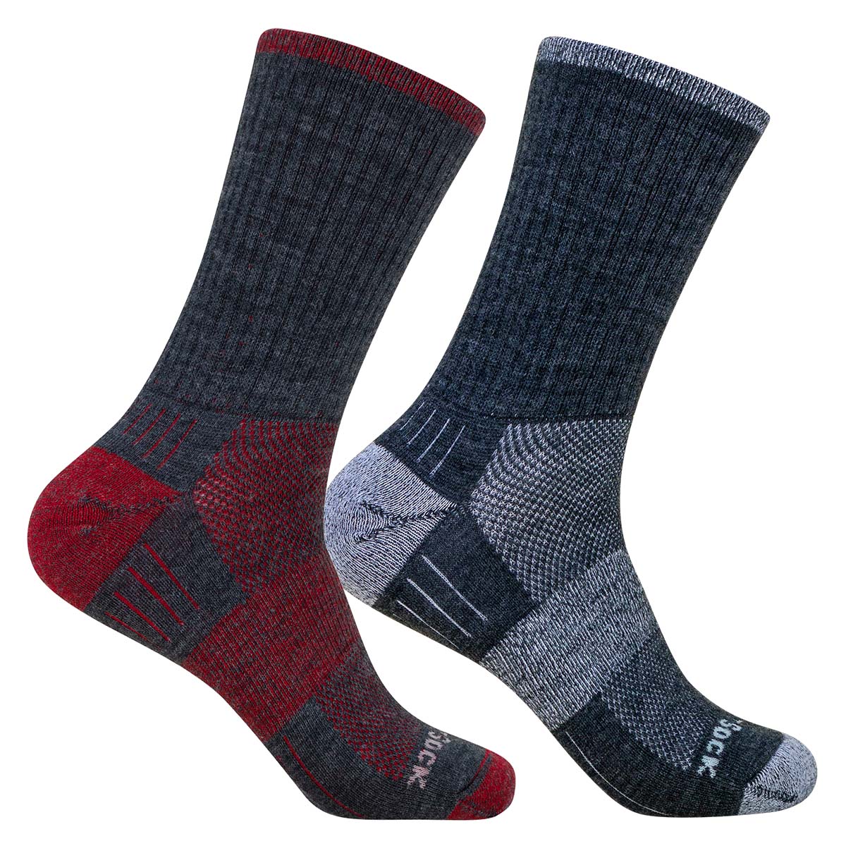Wrightsock Merino Escape Crew: mitteldicke, wadenhohe Trekkingsocke mit Merinowolle und Anti-Blasen-System