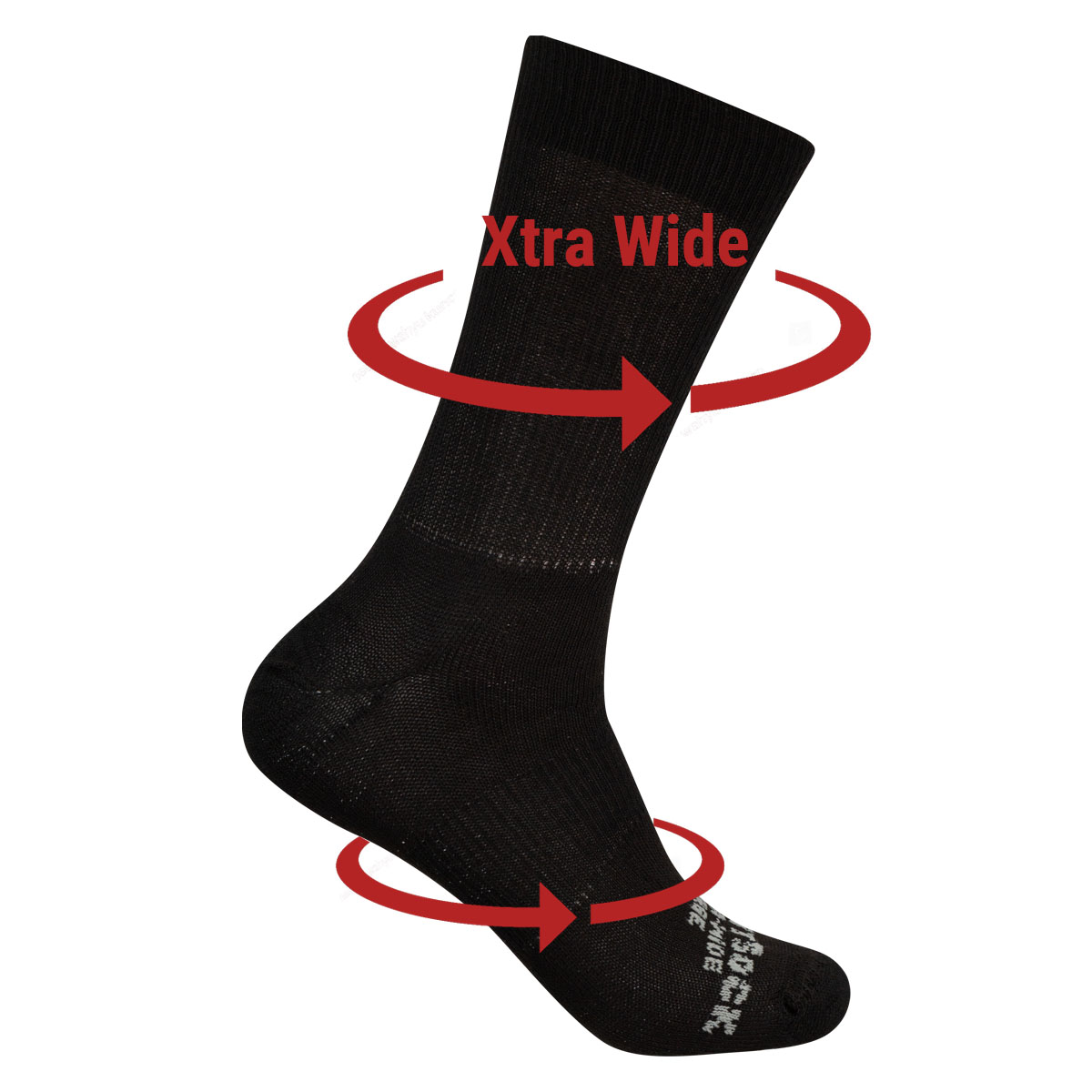 Wrightsock Xtra Wide Crew: mitteldicke, wadenhohe, besonders weite, lockere Alltagssocke für sensible Füsse und Anti-Blasen-System