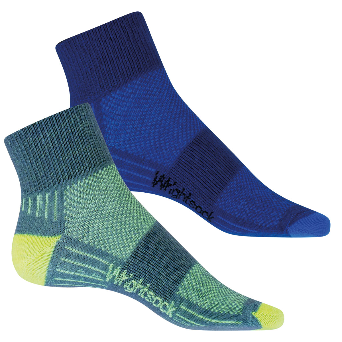 Wrightsock Coolmesh II Kids Quarter: dünne, knöchelhohe Kinder-Sportsocke ohne Polsterung und Anti-Blasen-System