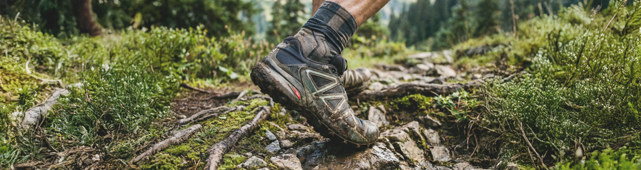 Läufer auf Asphalt mit Wrightsock Laufsocken zur Reduktion von Reibung und Hitze.