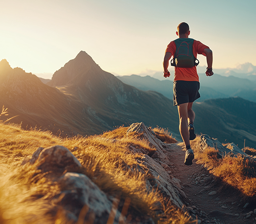 Coureur sur route avec chaussettes de running Wrightsock double couche pour limiter les frottements.